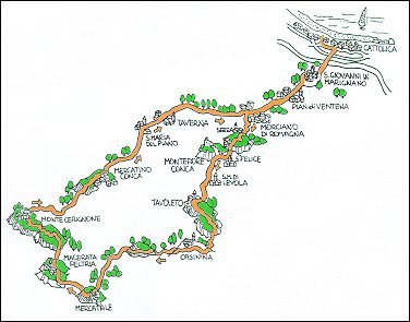 Percorso ciclistico le Rocche della Valconca